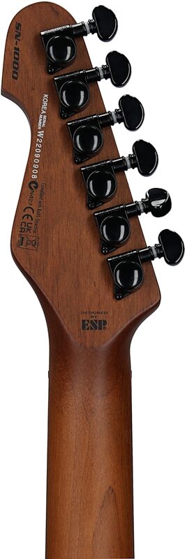 ESP LTD SN-1000 EverTune Electric Guitar, Charcoal Metallic Satin, Headstock Straight Back