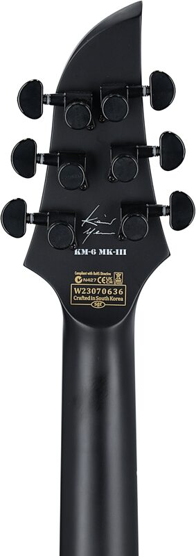 Schecter KM-6 MK-III Keith Merrow Legacy Electric Guitar, Tri-White Satin, Headstock Straight Back