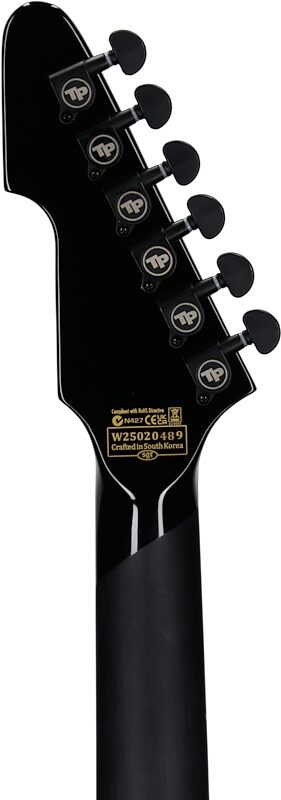 Schecter E-1 FR Przym Palladium Electric Guitar, Gloss Black, Headstock Straight Back