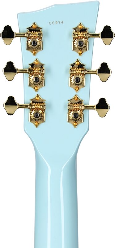 Dunable Cyclops DE Electric Guitar (with Gig Bag), Powder Blue, Headstock Straight Back