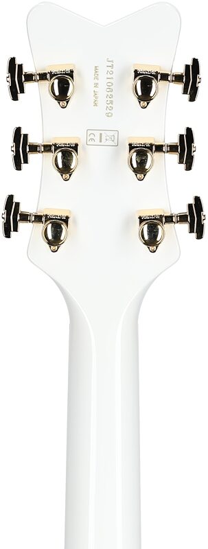 Gretsch G6136TG Players Edition Falcon Electric Guitar (with Case), Falcon White, Headstock Straight Back