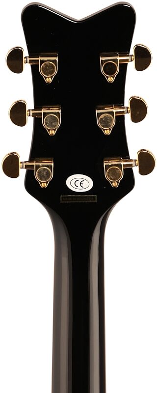 Gretsch G5022CBFE Rancher Falcon Jumbo Acoustic-Electric Guitar, Black, Headstock Straight Back