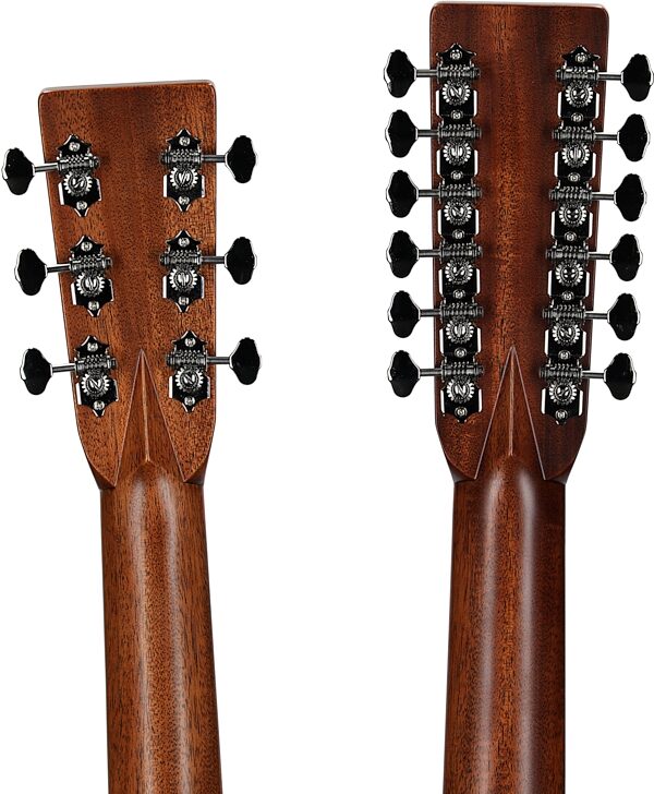 Martin Grand J-28E Double-Neck Acoustic-Electric Guitar, Natural, Headstock Straight Back
