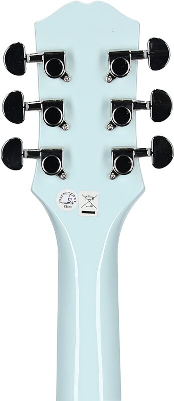 Epiphone Power Player SG Electric Guitar (with Gig Bag), Ice Blue, Headstock Straight Back