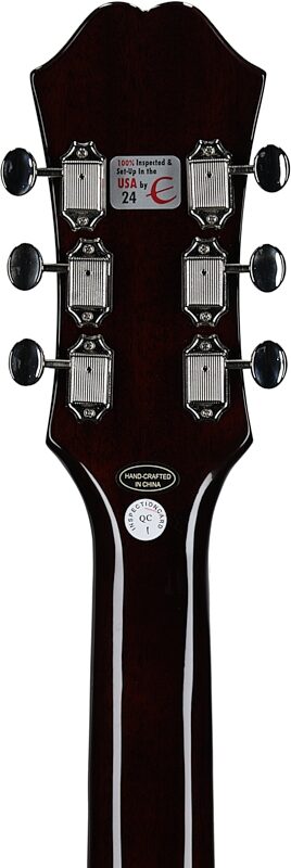 Epiphone Casino Archtop Hollowbody Left-Handed Electric Guitar (with Gig Bag), Vintage Sunburst, Blemished, Headstock Straight Back