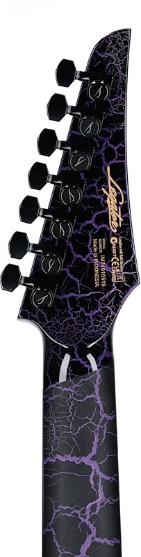 Legator Ninja 7 Floyd Rose Electric Guitar, 7-String, Purple Crackle, Headstock Straight Back