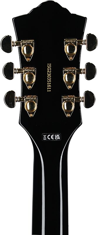 Guild S-100 Polara Kim Thayil Signature Electric Guitar, Black, Headstock Straight Back