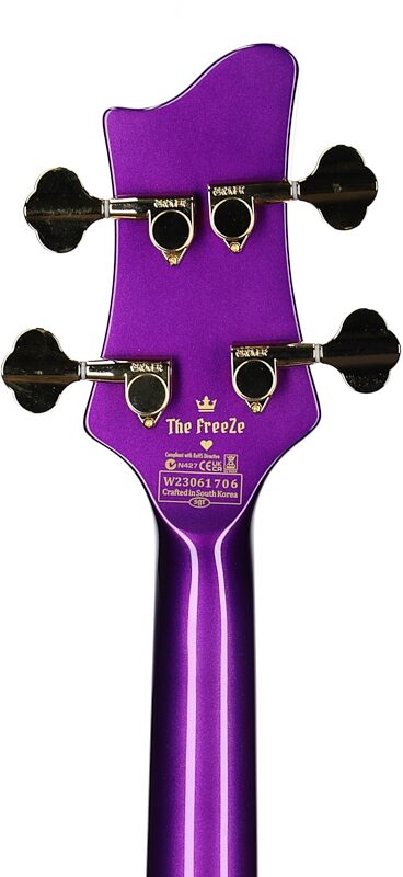 Schecter FreeZesicle 4 Electric Bass, Purple, Headstock Straight Back