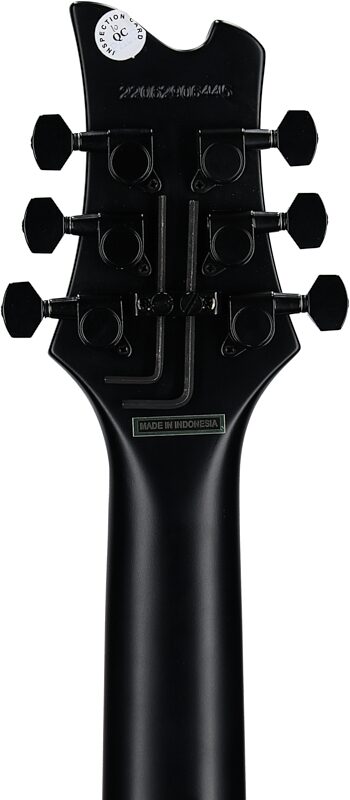 Kramer Assault 220FR Electric Guitar, Black with Red Bind, Headstock Straight Back