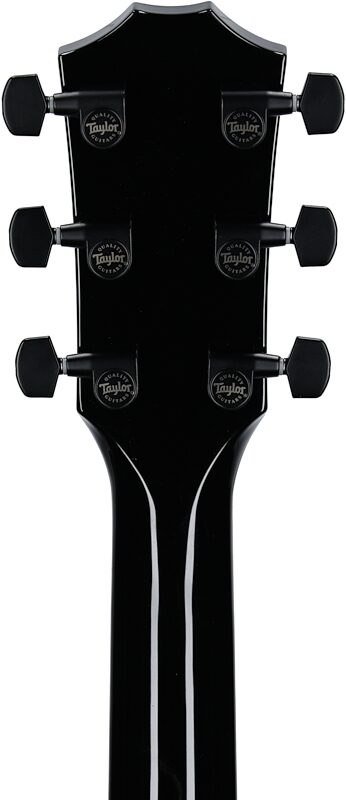 Taylor 217e Plus Grand Pacific Acoustic-Electric Guitar (with Aerocase), Black, Headstock Straight Back