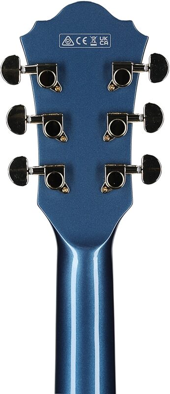 Ibanez AS73G Artcore Semi-Hollowbody Electric Guitar, Prussian Blue Metallic, Headstock Straight Back