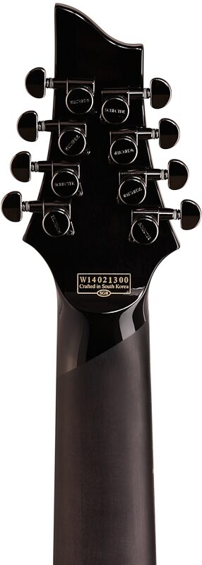 Schecter Hellraiser Hybrid C-8 Electric Guitar, 8-String, Transparent Black Burst, Headstock Straight Back