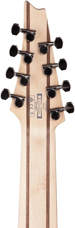 Ibanez RGMS8 Multi-Scale Electric Guitar, 8-String, Black, Headstock Straight Back