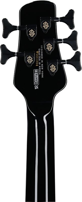 Spector NS Dimension Multi-Scale 5-String Bass Guitar (with Bag), Black Gloss, Headstock Straight Back