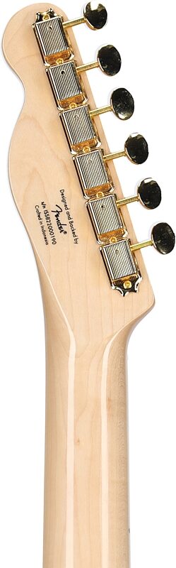 Squier 40th Anniversary Telecaster Gold Edition Electric Guitar, with Laurel Fingerboard, Black, Headstock Straight Back