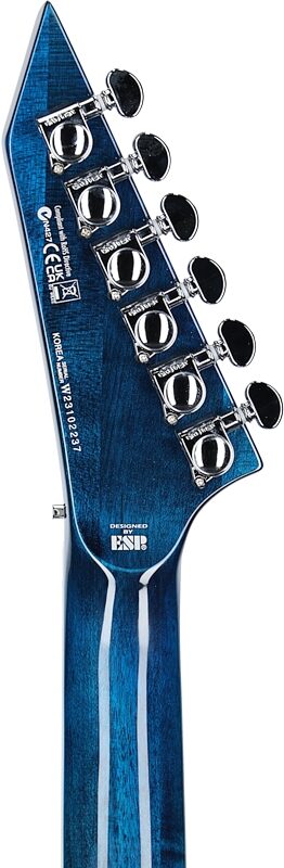 ESP LTD MH-1000 QM Electric Guitar, Black Ocean, Headstock Straight Back
