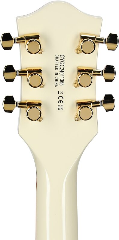 Gretsch Limited Edition Chris Rocha Electro Broadkaster Electric Guitar, Vintage White, Headstock Straight Back