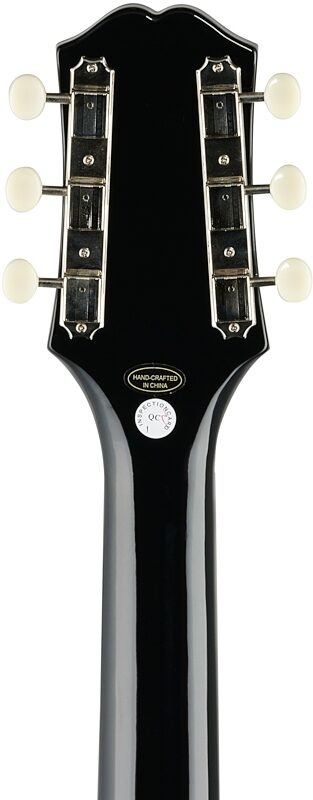 Epiphone Coronet Electric Guitar, Ebony, Headstock Straight Back
