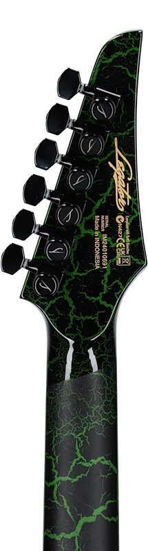 Legator Ninja 6 Floyd Rose Electric Guitar, Green Crackle , Headstock Straight Back