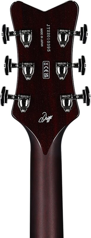 Gretsch G6134TFM-NH Nigel Hendroff Signature Penguin Electric Guitar (with Case), Dark Cherry, Headstock Straight Back