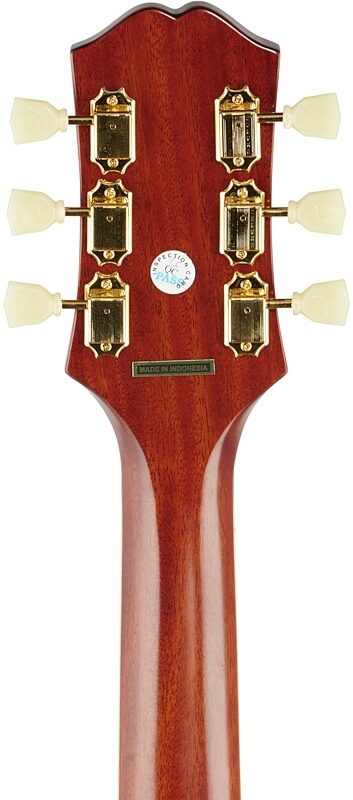 Epiphone Hummingbird Acoustic-Electric Guitar, Aged Cherry Sunburst, Headstock Straight Back