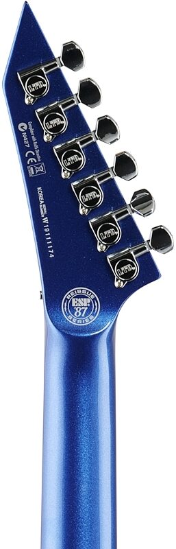 ESP LTD M1 Custom 87 Electric Guitar, Dark Metallic Blue, Headstock Straight Back