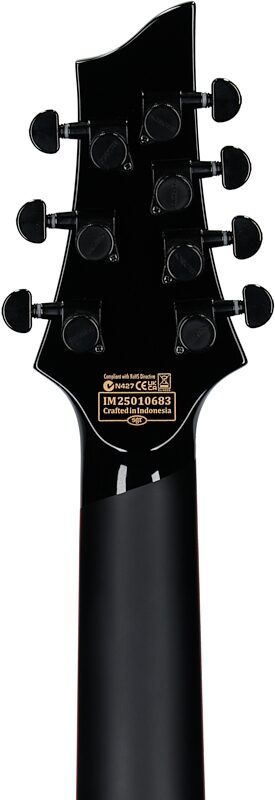 Schecter Sunset 7 ET Red Dawn Baritone Electric Guitar, 7-String, Gloss Black, Headstock Straight Back
