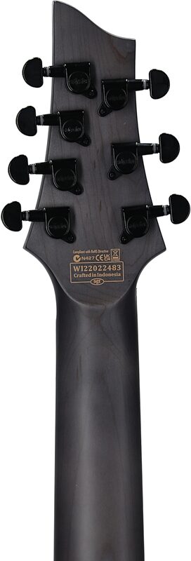 Schecter Omen Elite-7 Multiscale Electric Guitar, 7-String, Blue Burst, Headstock Straight Back