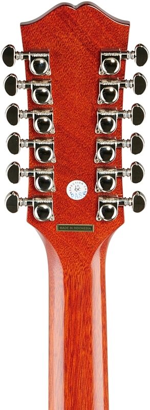 Epiphone Hummingbird 12-String Acoustic-Electric Guitar, Aged Cherry Sunburst, Headstock Straight Back