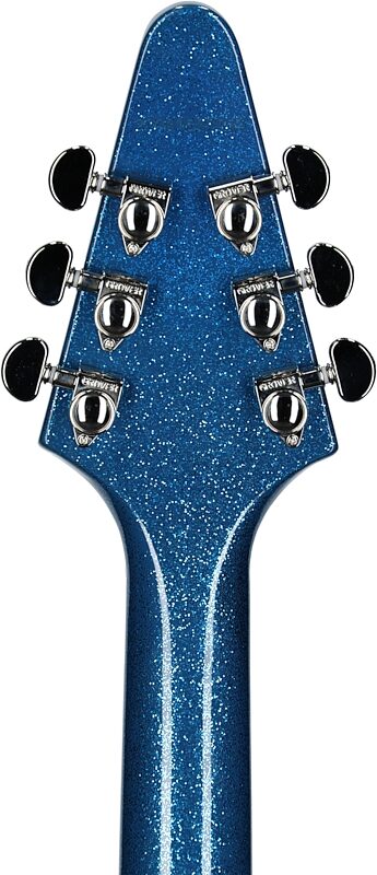 Epiphone Exclusive Flying V Electric Guitar, Blue Sparkle , Headstock Straight Back