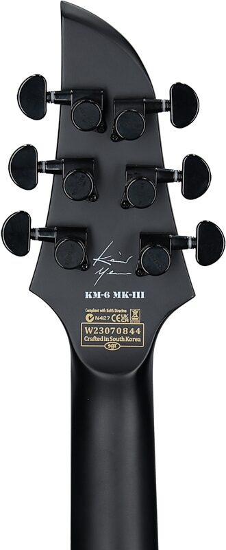 Schecter KM-6 MK-III Keith Merrow Legacy Electric Guitar, Left-Handed, Tri-White Satin, Blemished, Headstock Straight Back