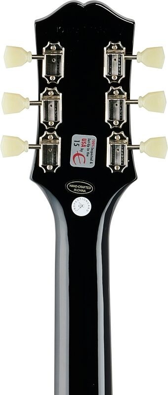 Epiphone SG Standard Electric Guitar, Ebony, Headstock Straight Back