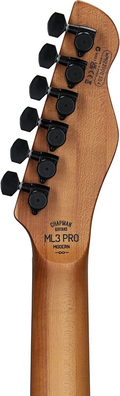 Chapman ML3 Pro Modern Electric Guitar, Coral Pink Satin Metallic, Headstock Straight Back