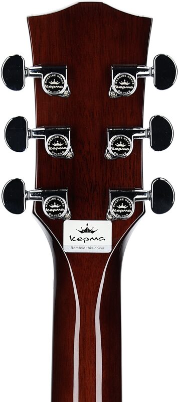 Kepma Elite Series GA2-232 Acoustic Guitar (with Gig Bag), Sunburst, Headstock Straight Back