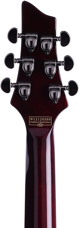 Schecter C-1 Hellraiser FR Electric Guitar with Floyd Rose, Black Cherry, Headstock Straight Back