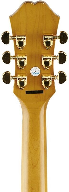 Epiphone J-200 EC Studio Acoustic-Electric Guitar, Vintage Natural, Headstock Straight Back