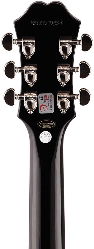 Epiphone DC PRO Double Cutaway Electric Guitar, Midnight Ebony, Headstock Straight Back