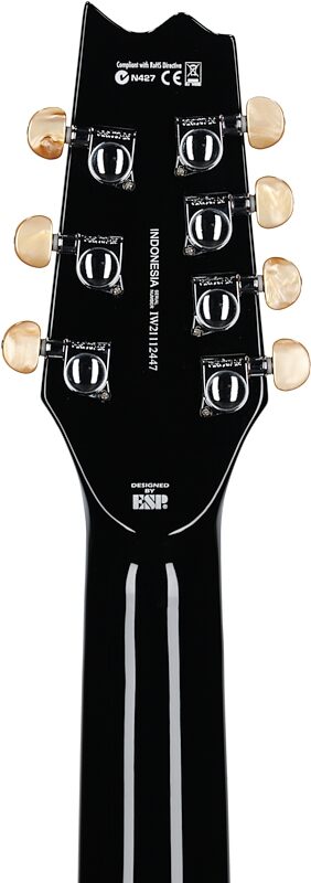 ESP LTD TL-7 Thinline Acoustic-Electric Guitar, 7-String, Black, Headstock Straight Back