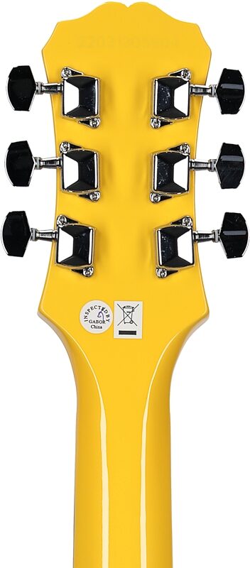 Epiphone Les Paul Melody Maker E1 Electric Guitar, Sunset Yellow, Headstock Straight Back