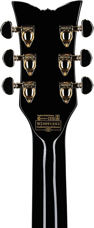 Schecter ZV-H6LLYW66D-S Zacky Vengeance Electric Guitar, Gloss Black, Headstock Straight Back