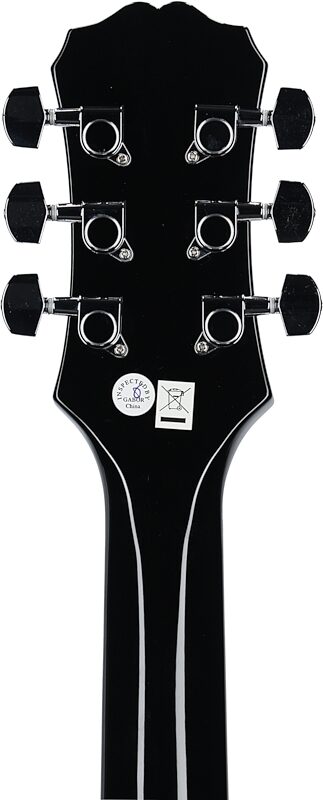 Epiphone Les Paul 100 Electric Guitar, Ebony, Headstock Straight Back