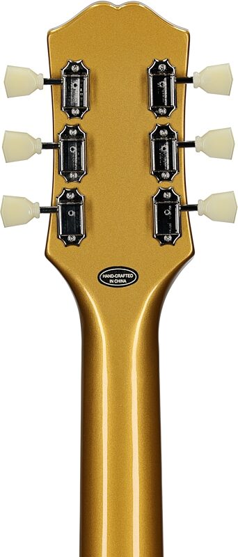 Epiphone ES-335 Traditional Pro Electric Guitar, Metallic Gold, Headstock Straight Back