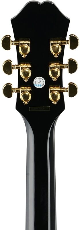 Epiphone J-200 EC Studio Acoustic-Electric Guitar, Black, Headstock Straight Back
