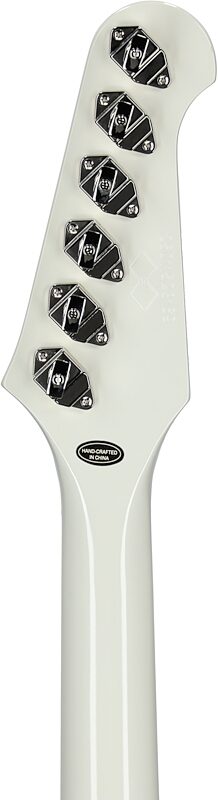 Epiphone Inspired by Gibson Custom 1963 Firebird V Electric Guitar (with Case), Polaris White, Headstock Straight Back