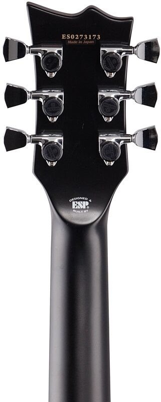ESP E-II ECBB Electric Guitar (with Case), Satin Black, Headstock Straight Back