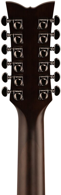 Schecter Orleans Studio Acoustic-Electric Guitar, 12-String, Satin See Thru Black, Headstock Straight Back