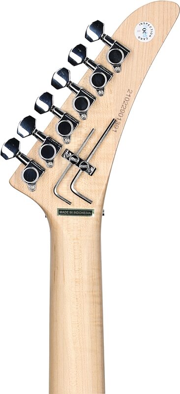 Kramer Baretta Custom Graphics Electric Guitar (with EVH D-Tuna and Gig Bag), White Lotus, Custom Graphics, Headstock Straight Back