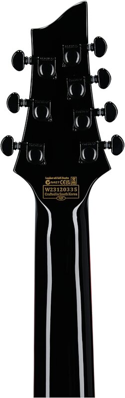 Schecter Sullivan King Banshee 7FR-S Electric Guitar, Obsidian, Headstock Straight Back
