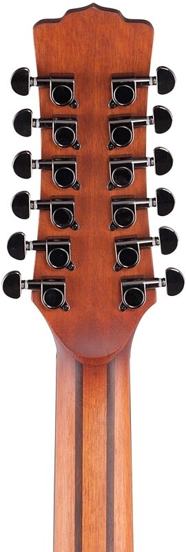 Luna Gypsy Dreadnought Acoustic Guitar, 12-String, Mahogany, Headstock Straight Back