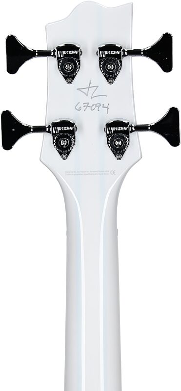 Reverend Dub King Electric Bass, Transparent White, Headstock Straight Back